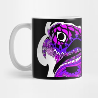 purple parrot ecopop guacamaya bird in mexican pattern art Mug